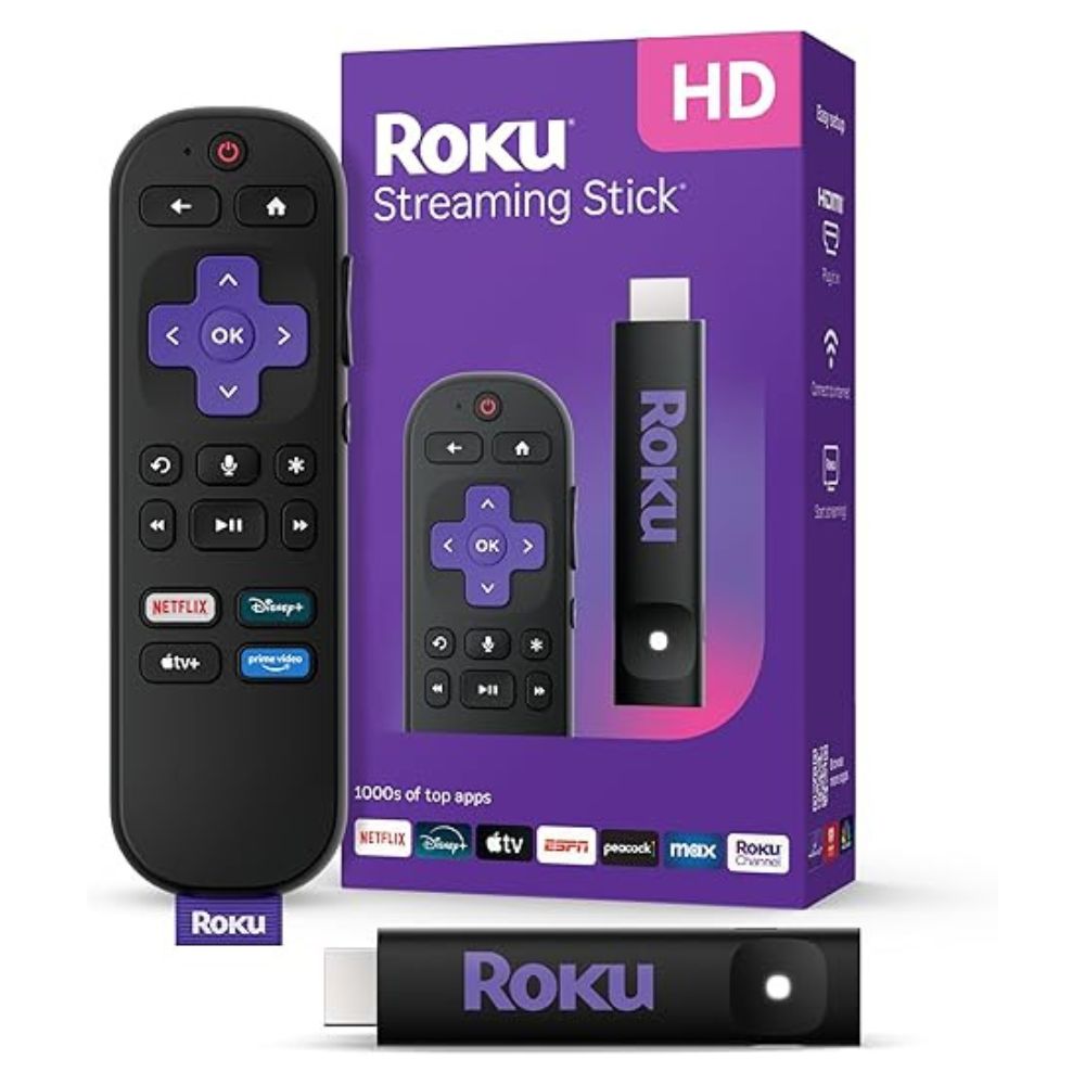 Roku Streaming Stick HD 2025 — HD Streaming Device for TV with Roku Voice Remote Roku