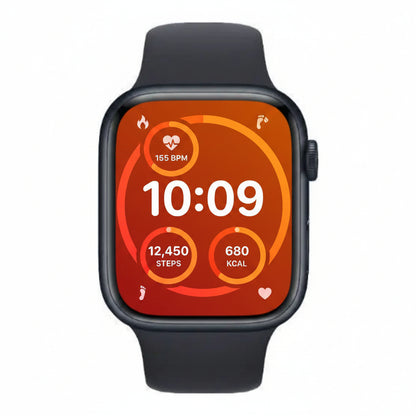 Apple Watch Series 9 45MM GPS + Cellular - Aluminum Case Midnight Sport band With 100% Battery - Pristine - Refurbished