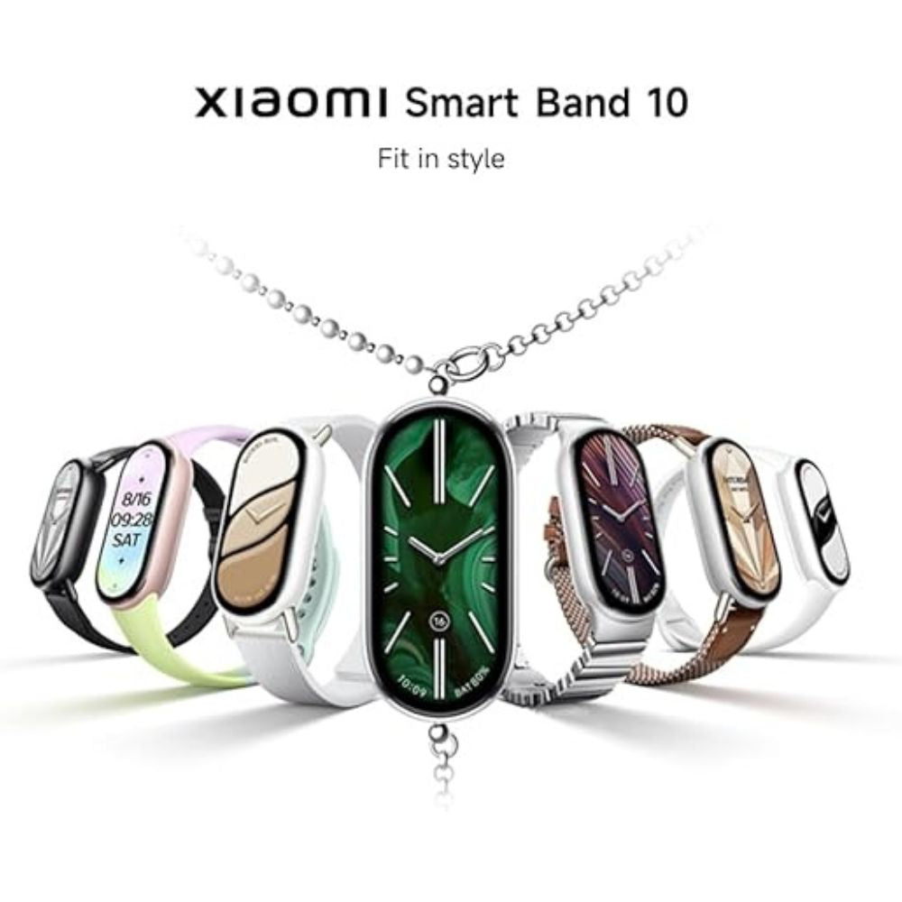 Xiaomi Smart Band 10 Fitness Tracker – 1.72" AMOLED Display – Midnight Black/ Mystic Rose/ Glacier Silver/  Pearl White Xiaomi