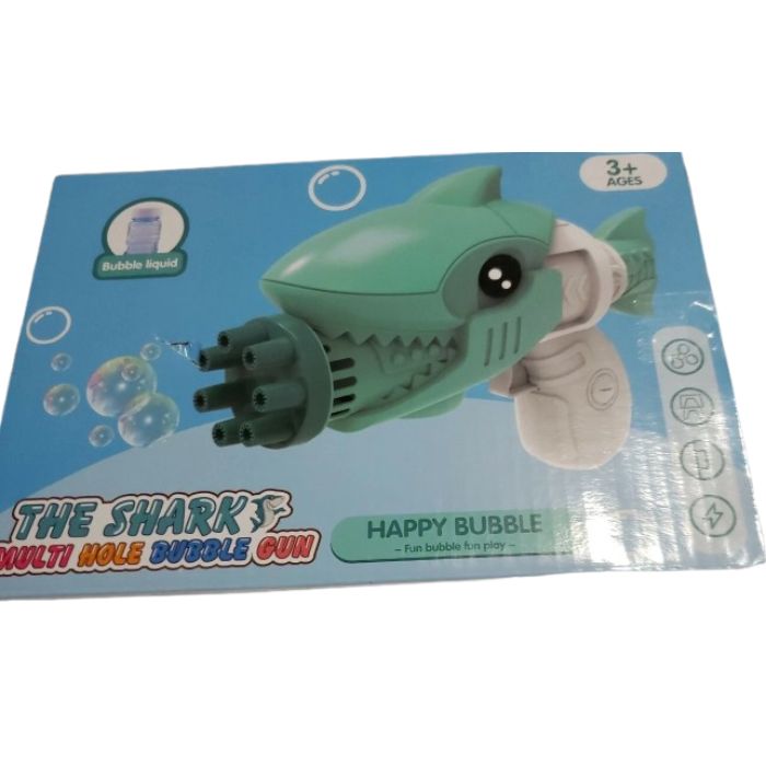 Shark Multi-Hole Bubble Gun Green High Output Bubble Blaster - Pristine - Refurbished