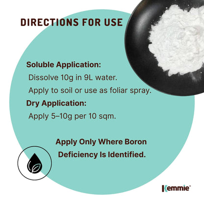 Kemmie 1Kg Boric Acid Powder 99.9% Pure Tub - Soluble Orthoboric Acid H3BO3