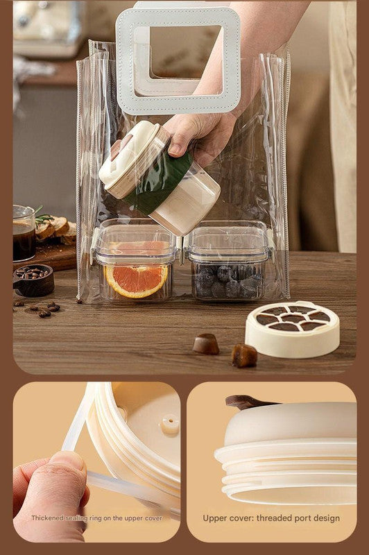 2-in-1 Ice Cube Maker Tumbler - Portable Cup with Integrated Silicone Ice Tray & Lid (1 cup + 3 ice tray) Tristar Online