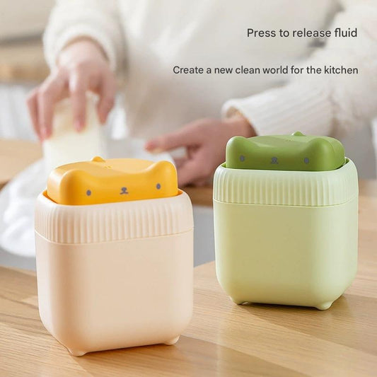 2 Pcs ( Green + Yellow ) Cute Cat Press-to-Dispense Soap Pump & Sponge Caddy for Kitchen Sink Tristar Online