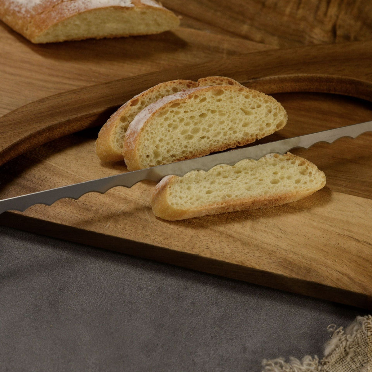 2 Pcs Khaki Artisan Wooden Bread Bow Knife - Serrated Stainless Steel Slicer for Effortless Crumb-Free Cutting Tristar Online