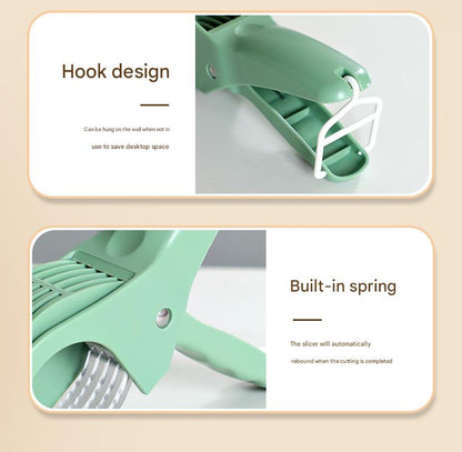 2 pcs (Orange+Green) 5-Blade Fruit & Vegetable Slicer for Crinkle Cuts - Kitchen Gadget Tristar Online