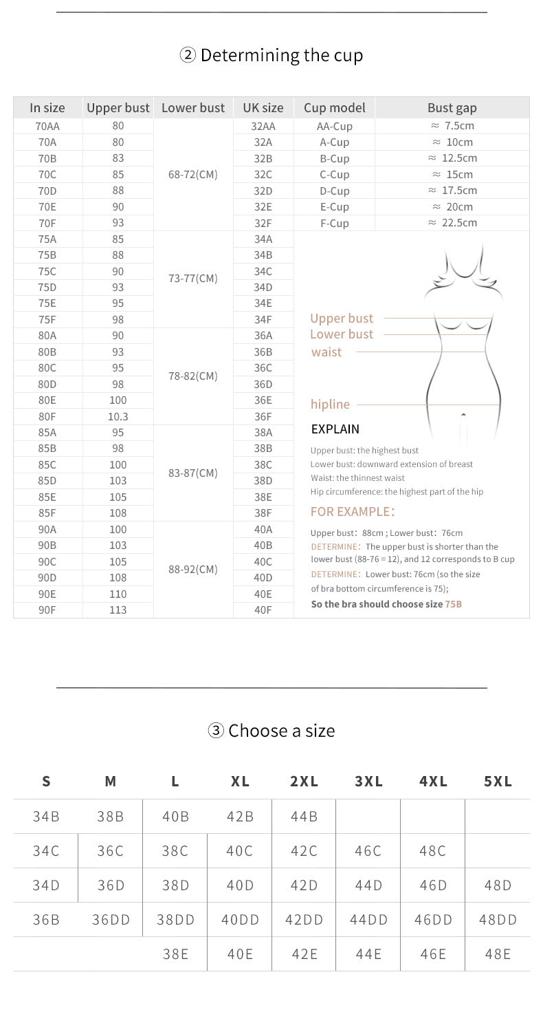 2 Pcs Size 5XL Women's Wireless Large-Cup Lace Bra with Front Clasp - Comfortable, Breathable, Black Tristar Online