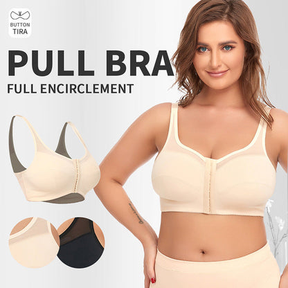 2 Pcs Size XXL Women's Wireless Large-Cup Lace Bra with Front Clasp - Comfortable, Breathable, Beige Tristar Online