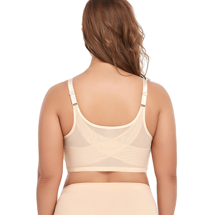 2 Pcs Size XXL Women's Wireless Large-Cup Lace Bra with Front Clasp - Comfortable, Breathable, Beige Tristar Online