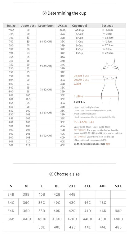 2 Pcs Size XXL Women's Wireless Large-Cup Lace Bra with Front Clasp - Comfortable, Breathable, Beige Tristar Online