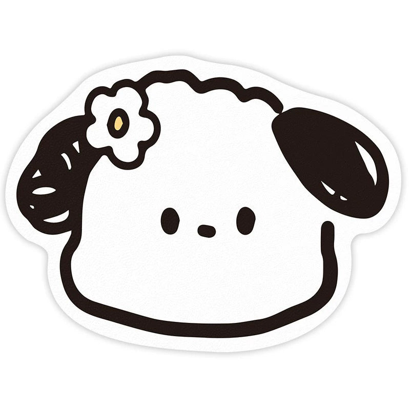 2 Pcs Style 7 White and Black Puppy pattern Cartoon Pet Feeding Mat for Cats & Dogs - Absorbent Diatom Mud Splash-Proof Mat, Easy to Clean Tristar Online
