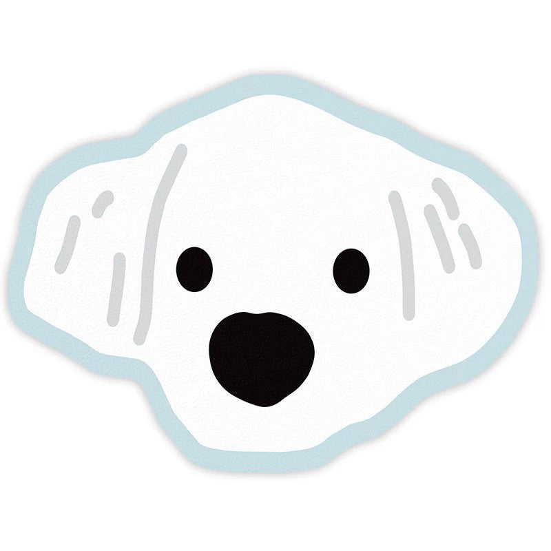2 Pcs Style 8 White and Blue Puppy pattern Cartoon Pet Feeding Mat for Cats & Dogs - Absorbent Diatom Mud Splash-Proof Mat, Easy to Clean Tristar Online
