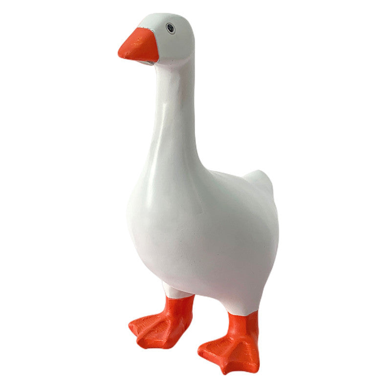 2 Pcs White and Yellow Whimsical Magnetic Goose Figurine - Novelty Key Holder & Desk Organizer Tristar Online