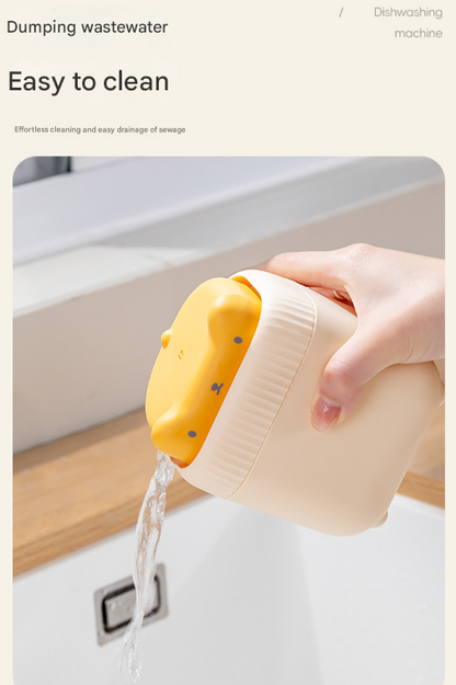 2 Pcs Yellow Cute Cat Press-to-Dispense Soap Pump & Sponge Caddy for Kitchen Sink Tristar Online
