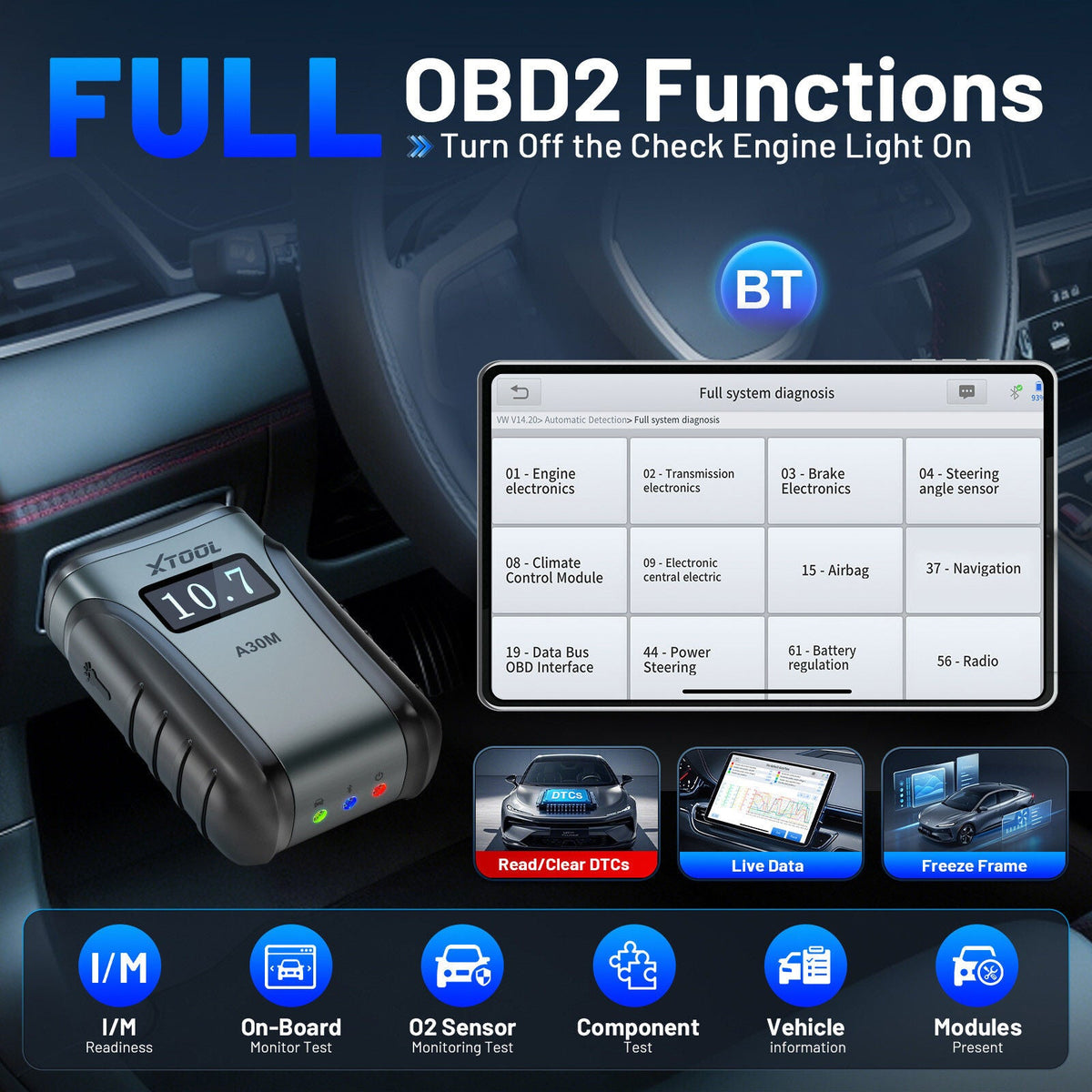 2025 A30M Bluetooth Diagnostic Scanner Global Version Tristar Online
