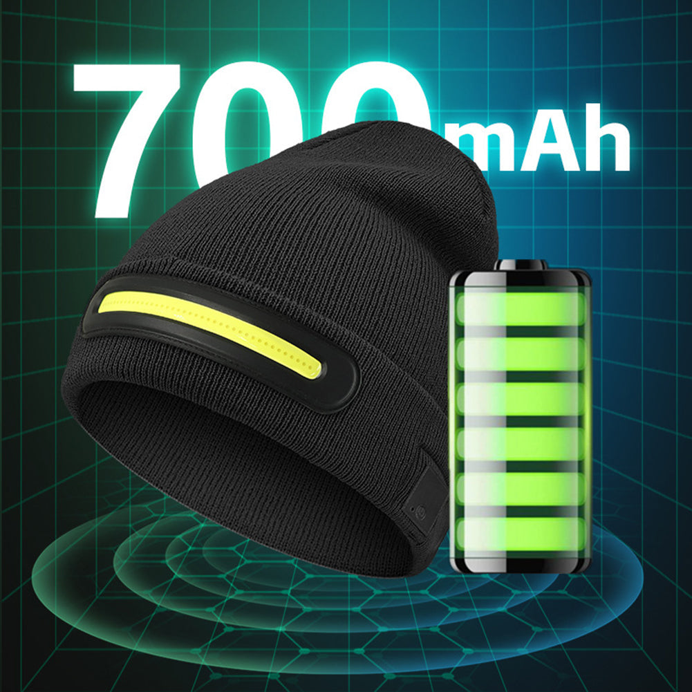 Rechargeable LED Headlamp Wide Beam Warm Knitted Beanie Hat Tristar Online