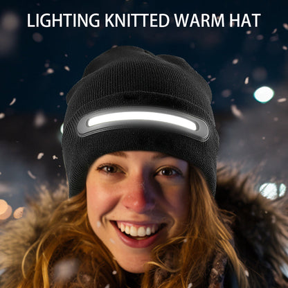 Rechargeable LED Headlamp Wide Beam Warm Knitted Beanie Hat Tristar Online