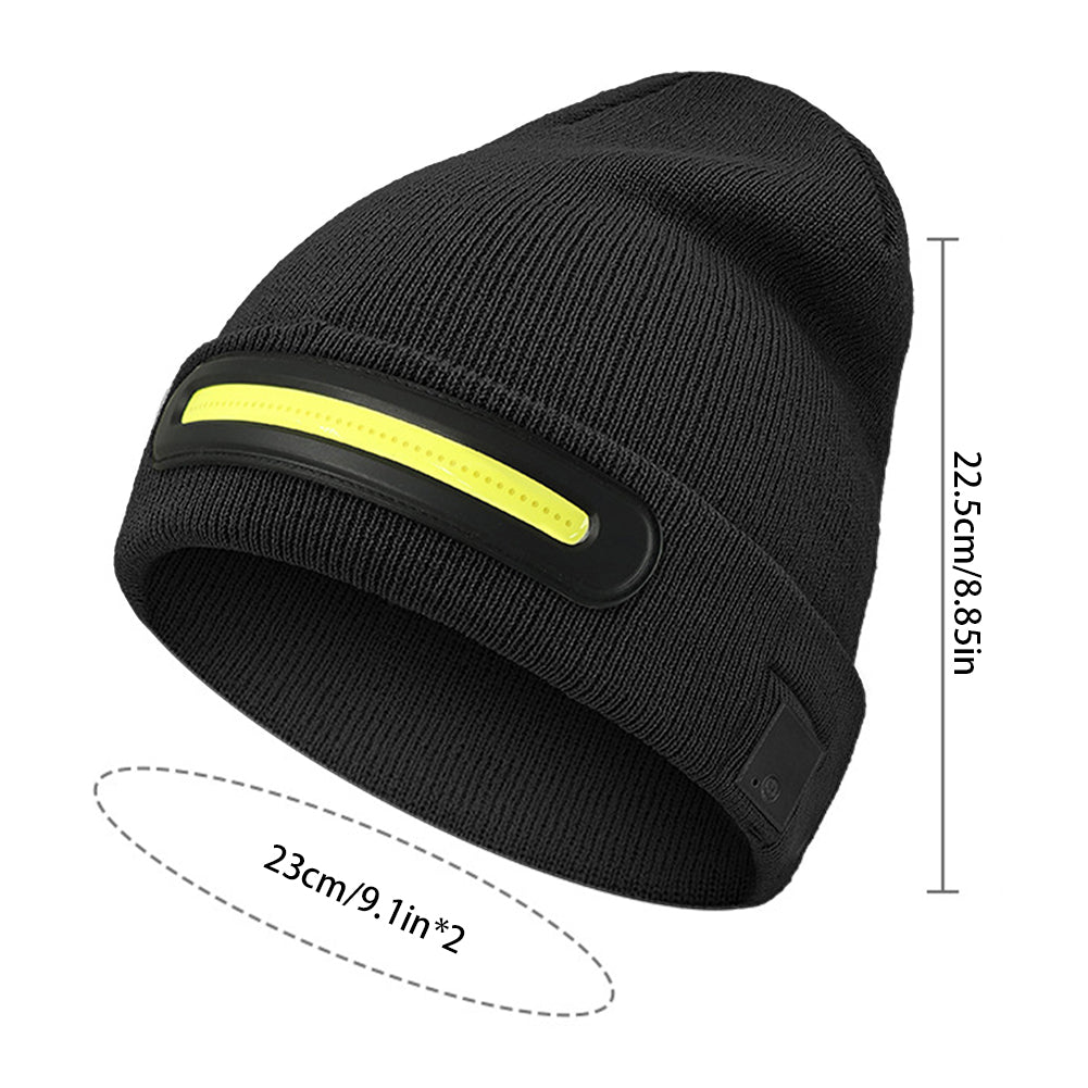 Rechargeable LED Headlamp Wide Beam Warm Knitted Beanie Hat Tristar Online