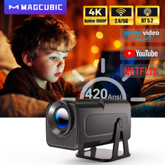 Magcubic HY320 NTV Netflix Android 13 Projector with 1080P 500ANSI Prime Video YouTube WIFi BT5.2 Portable