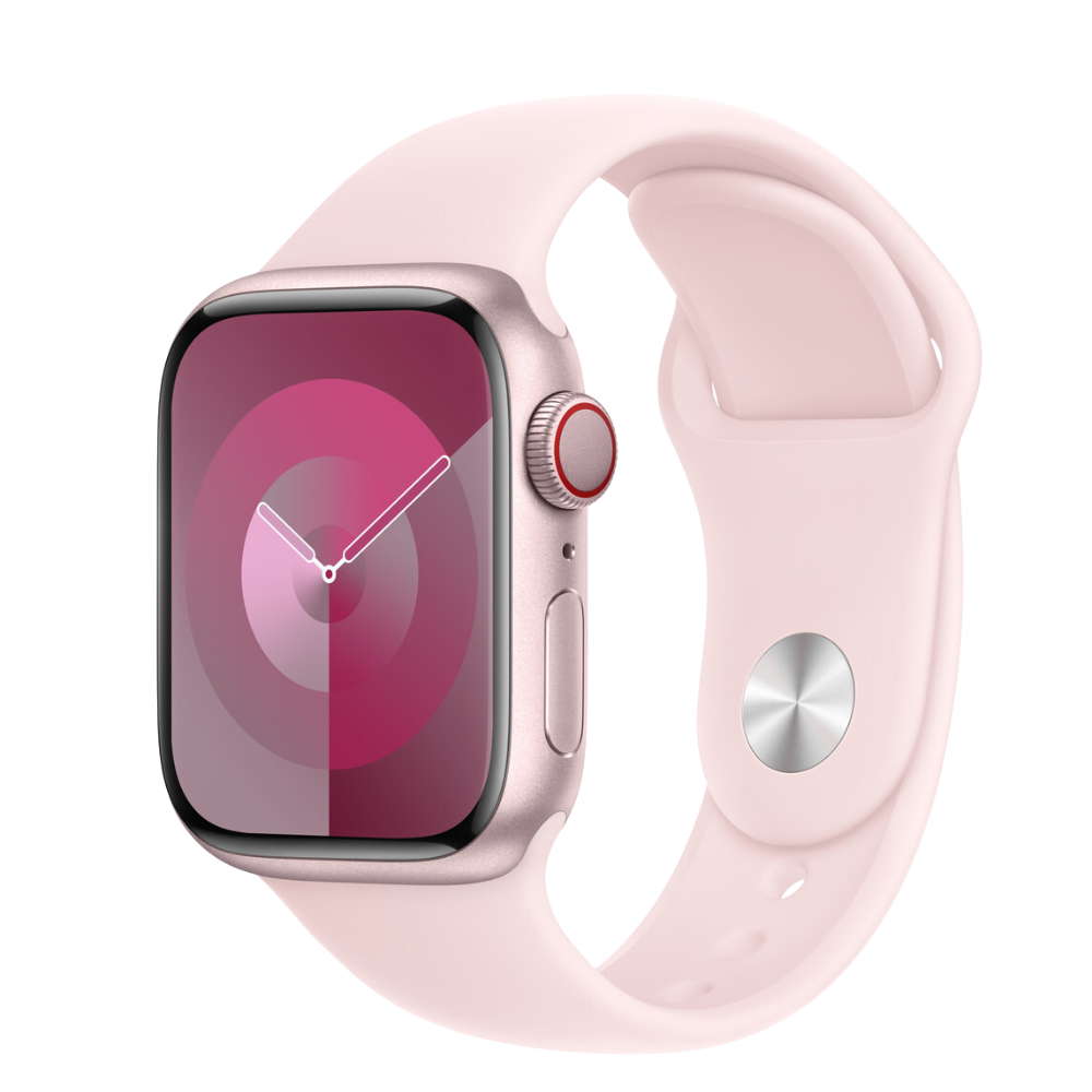 Apple Watch Series 9 41mm GPS + Cellular Pink Aluminium Case with Light Pink Sport Band Pristine - Refurbished Apple