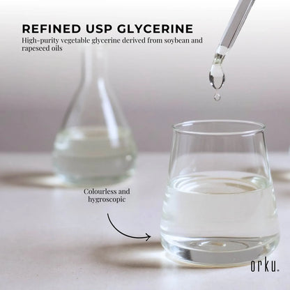 Orku 250mL Glycerine 99.9% Pure USP Food Cosmetic Grade - Vegetable Glycerol