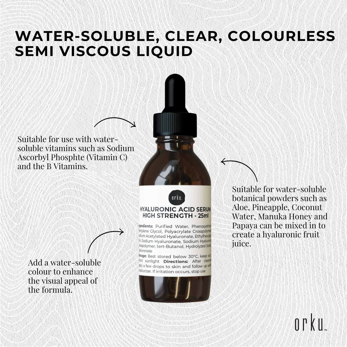 25ml Hyaluronic Acid Serum - High Strength Cosmetic Face Skin Care