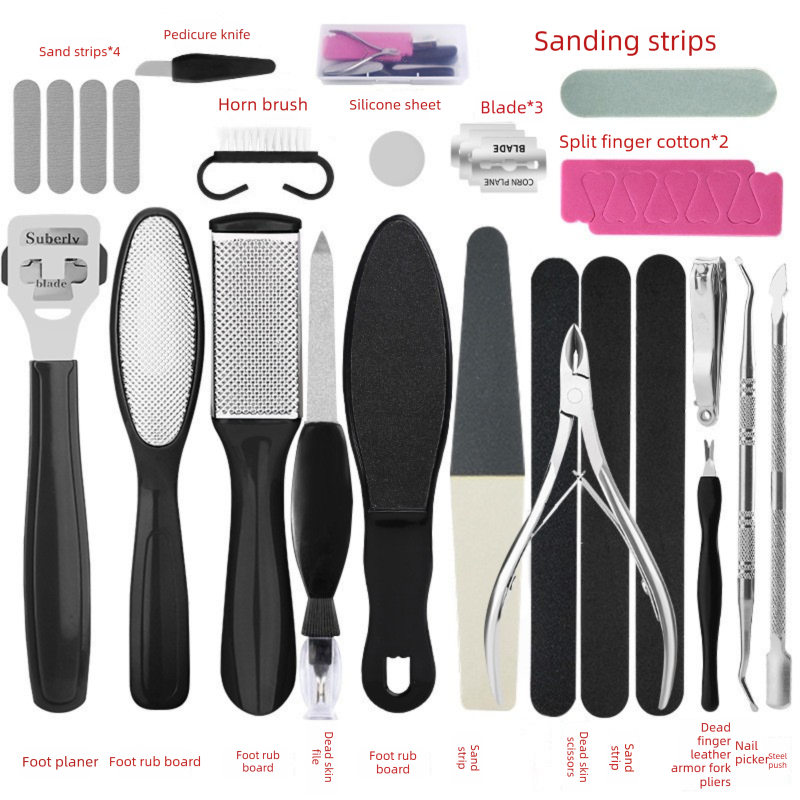 27 Piece Professional Pedicure Foot Care Kit Stainless Steel Callus Remover Heel Rasp and Manicure Set for Dead Skin Removal Home Salon Tools Tristar Online