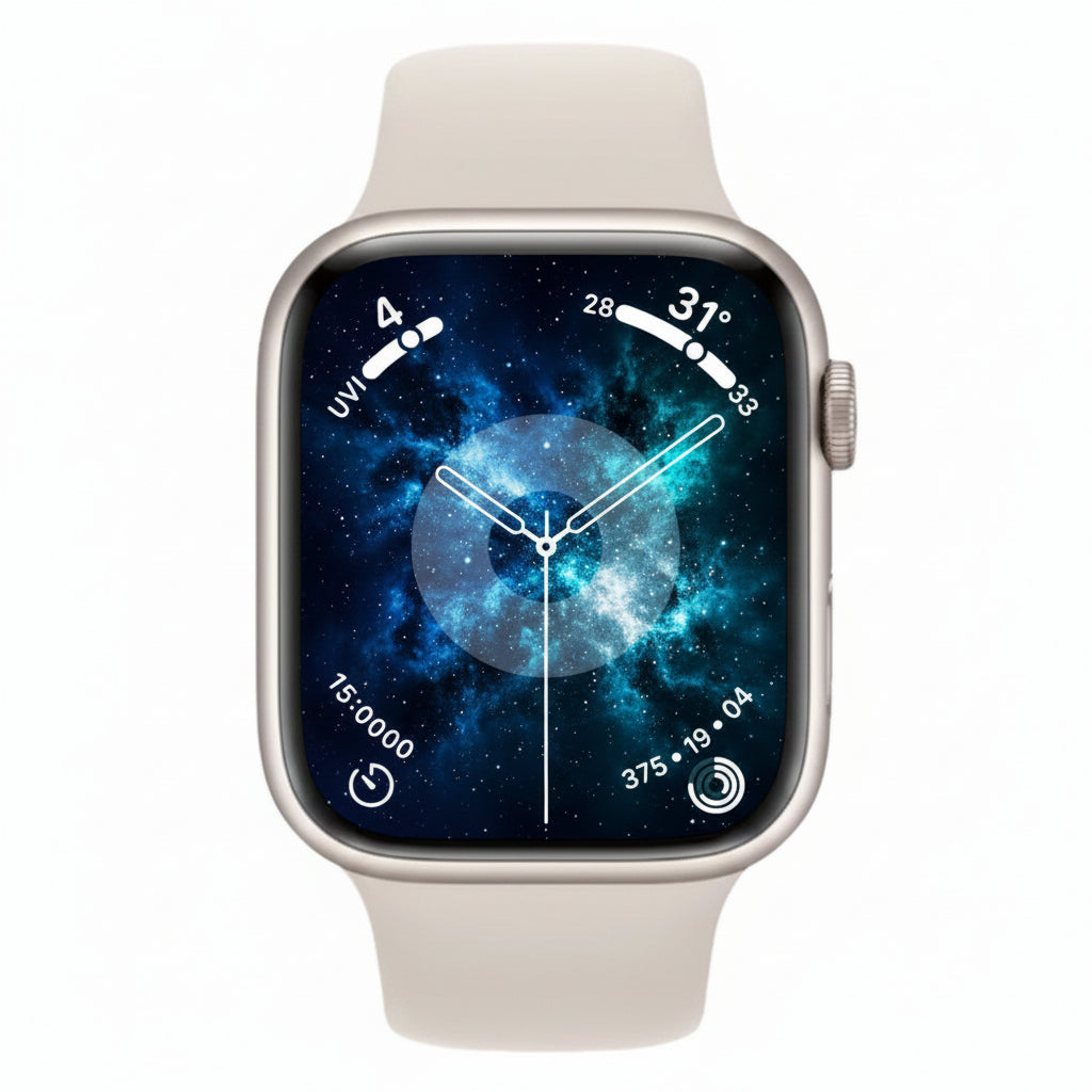 Apple Watch Series 9 45mm Stainless Steel Case – Starlight – Sport Band (M/L) – GPS + Cellular With 100% Battery - Pristine - Refurbished Apple