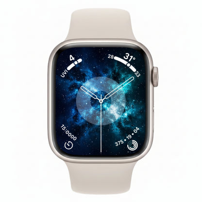 Apple Watch Series 9 45mm Stainless Steel Case – Starlight – Sport Band (M/L) – GPS + Cellular With 100% Battery - Pristine - Refurbished Apple