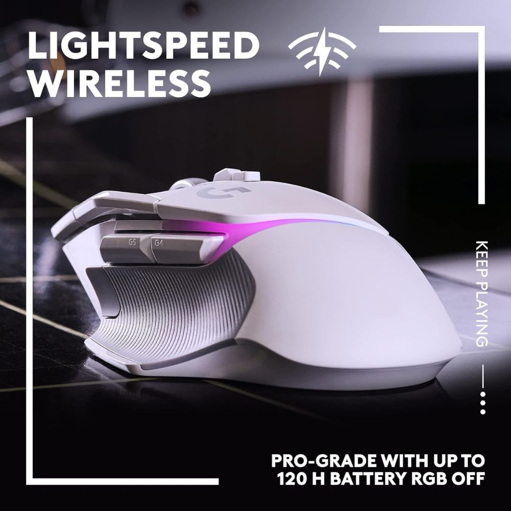 Logitech G502 X Lightspeed Wireless Gaming Mouse (White, 910-006228) Logitech