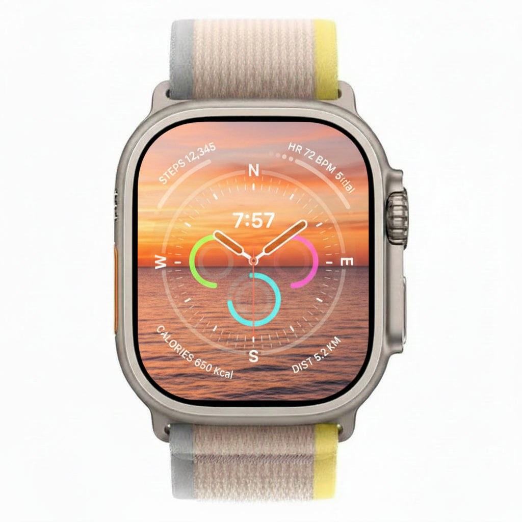 Apple Watch Ultra Titanium 49mm GPS + Cellular Yellow Beige Trail Loop Band SM (Copy) APPLE