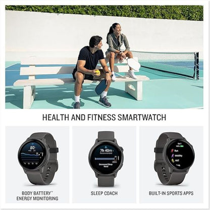 Garmin vivoactive 6 GPS Smartwatch – Pebble Grey with Slate Band Garmin
