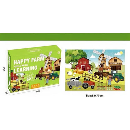 Large Puzzle - Perfect for Learning and Fun (Happy Farm Theme) 60-Piece