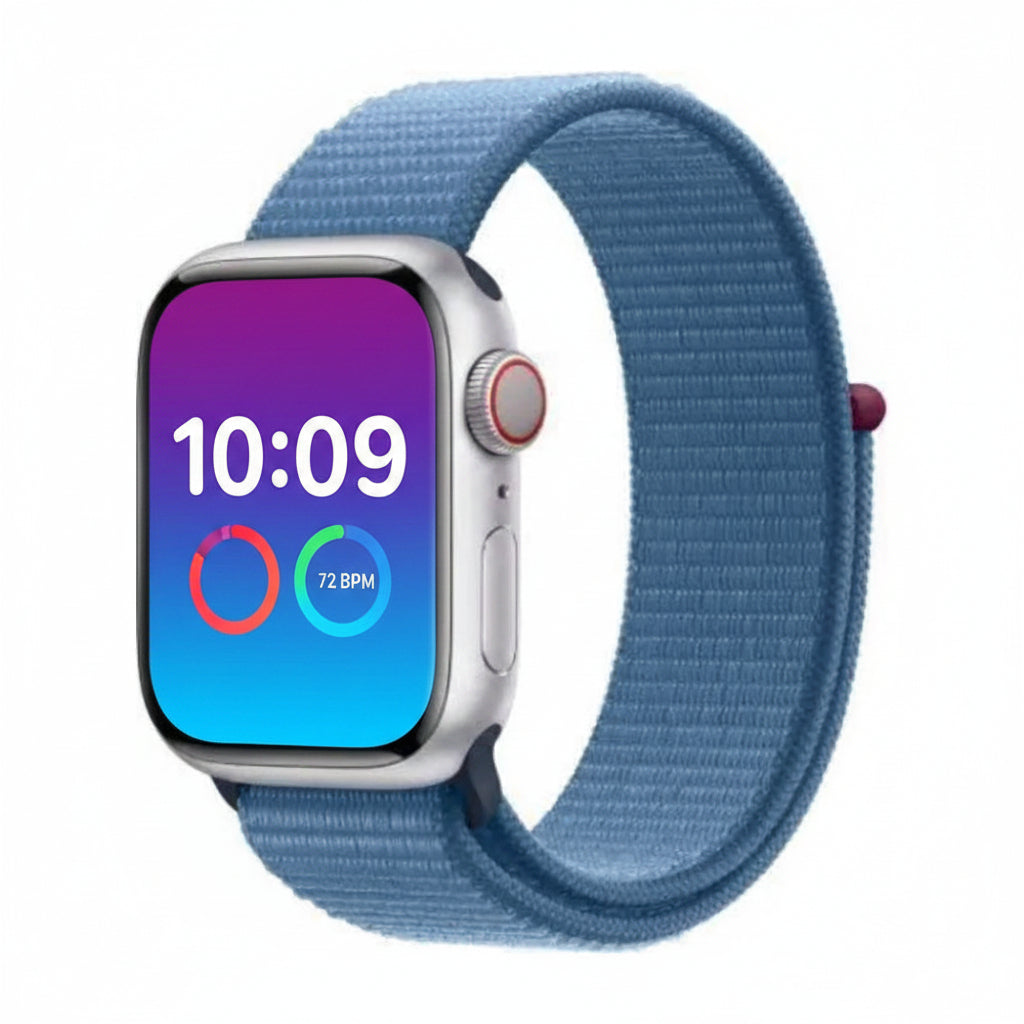Apple Watch Series 9 41MM GPS + Cellular - Aluminum Case Silver Loop band - Winter Blue 100% Battery - Pristine - Refurbished Apple