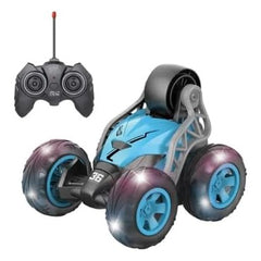 Mini Stunt Car Toy 360-Degree Spins Remote Control and Flips Full-Function RC Car with Colorful Lights - Four-Way Control Tristar