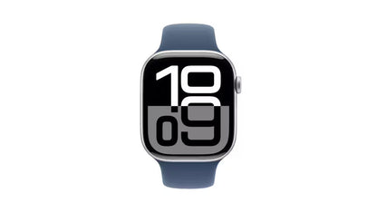Apple Watch Series 10 GPS + Cellular 46mm Silver Aluminium Case with Denim Sport Band - AU Version Apple
