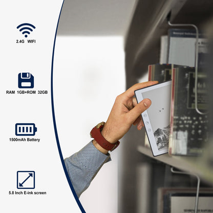 Trion Nex Ebook-Reader - 6" E-Ink Touchscreen, Quad-Core, 32GB Storage, Android 8.1 - Black - Pristine Refurbished Trion