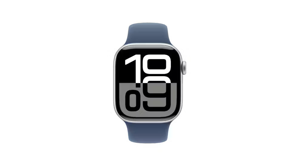 Apple Watch Series 10 GPS + Cellular 42mm Silver Aluminium Case with Denim Sport Band - AU Version Apple