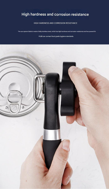 2pc Multifunctional Safe-Cut Can Opener - Smooth Edge, Ergonomic Handle(black) Tristar Online