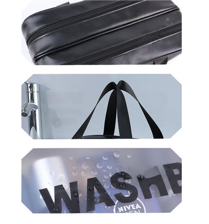 2PCS Dual-Layer Transparent PU Cosmetic Pouch - Wet and Dry Separation, Large size(31*15*20cm)- Pink Tristar Online