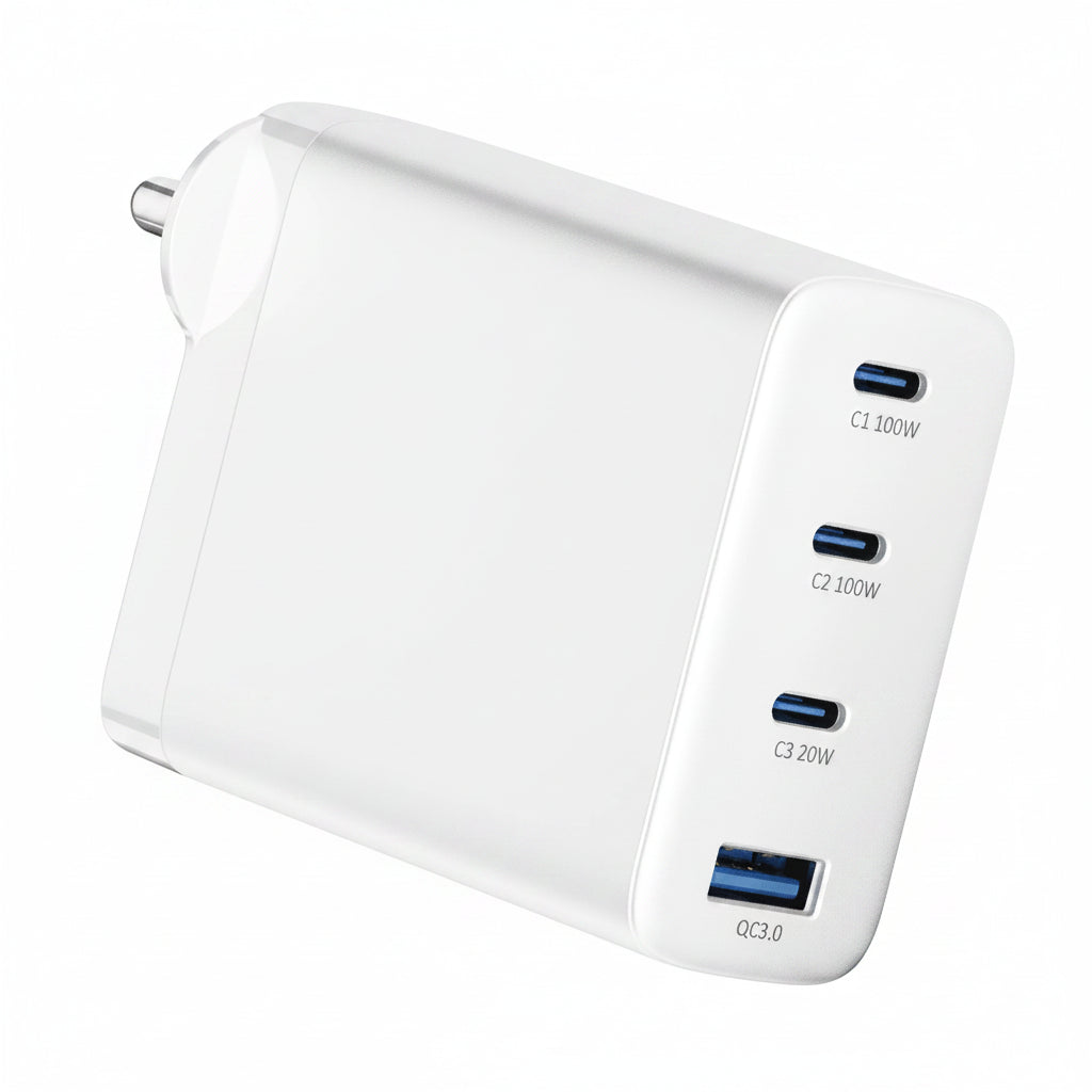 Sprout 100W Gan Wall Charger - Fast USB-C Multi-Device Charging Adapter - White Sprout