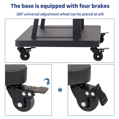 32-80 Rolling TV Stand with 2-Tier Shelf Adjustable Mount Tristar Online