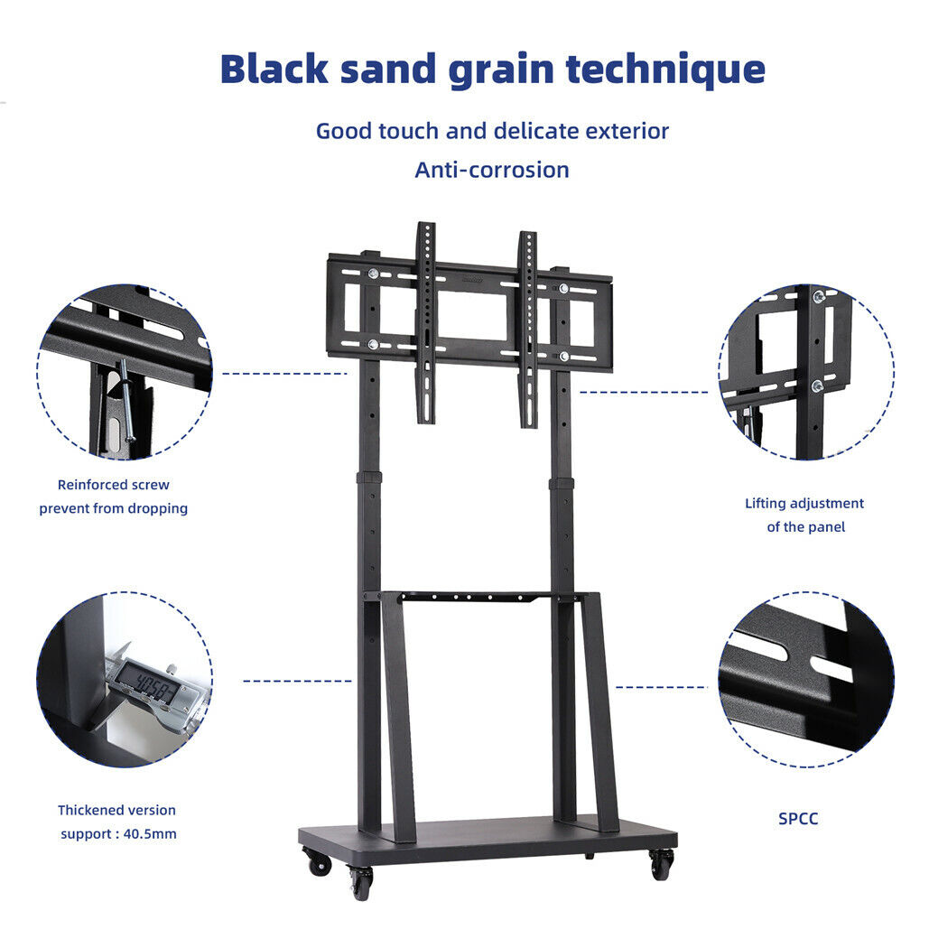 32-80 Rolling TV Stand with 2-Tier Shelf Adjustable Mount Tristar Online