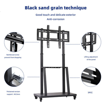 32-80 Rolling TV Stand with 2-Tier Shelf Adjustable Mount Tristar Online
