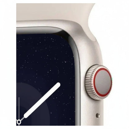 Apple Watch Series 9 45mm Stainless Steel Case – Starlight – Sport Band (M/L) – GPS + Cellular With 100% Battery - Pristine - Refurbished Apple
