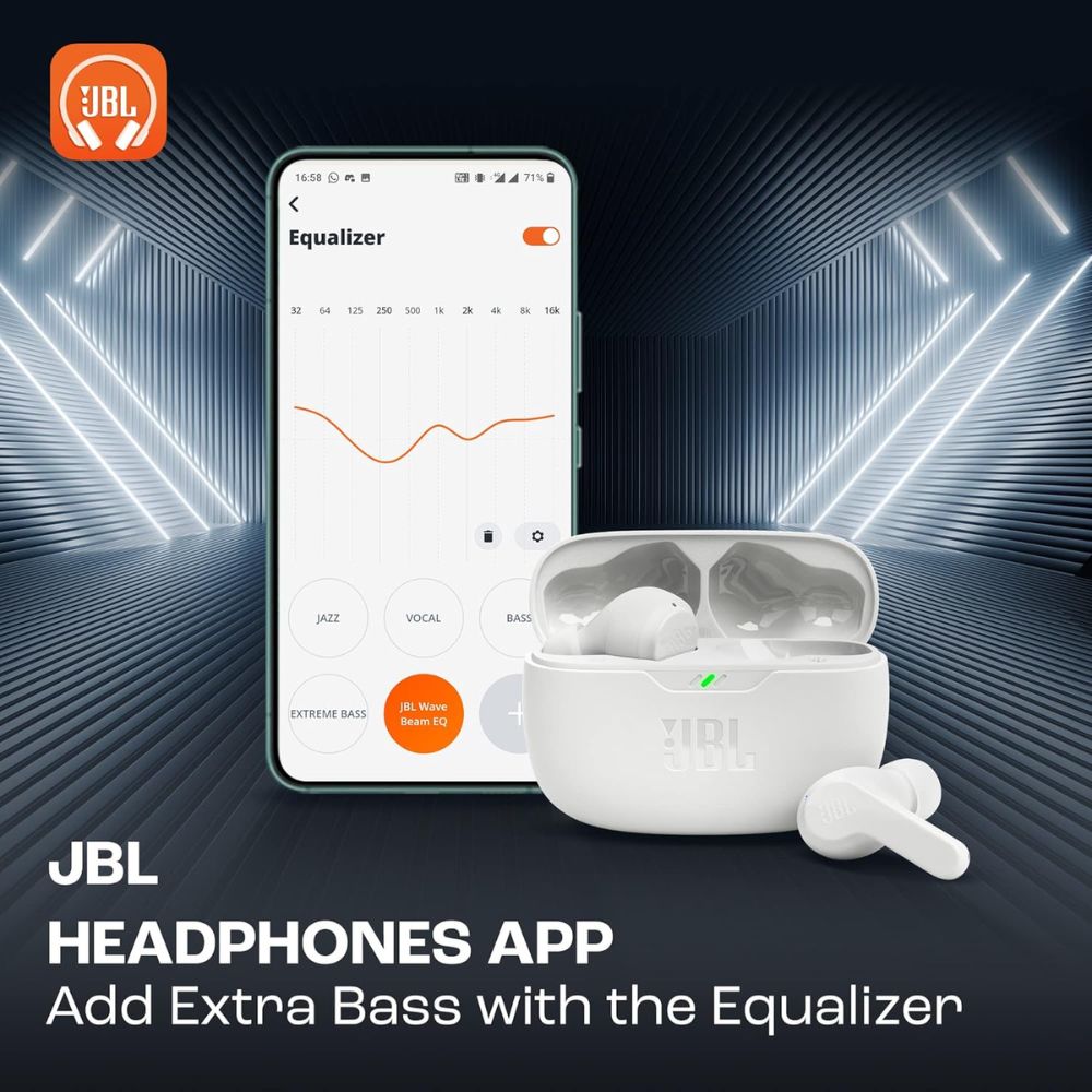 JBL Wave Beam True Wireless Earbuds, White