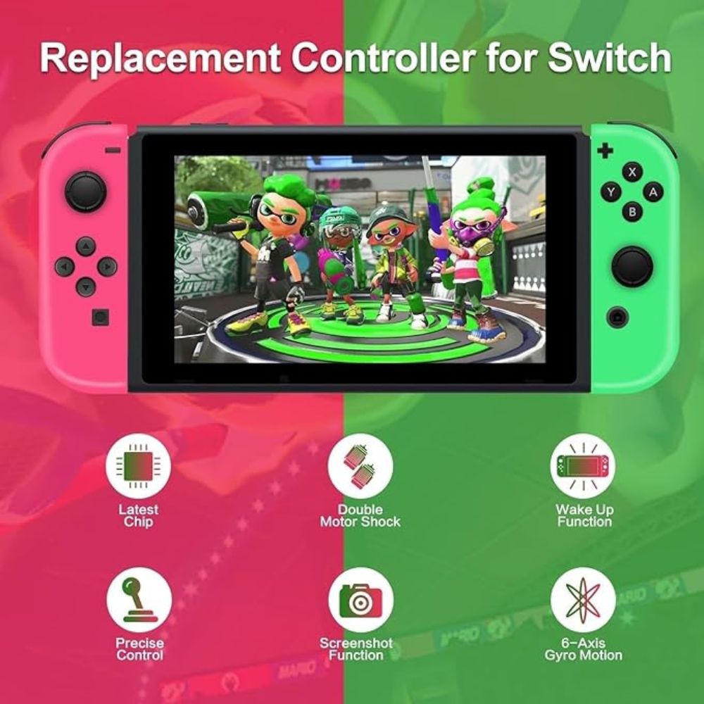 Nintendo Joy Cons for Switch Controllers - Green & Pink - Pristine - Refurbished