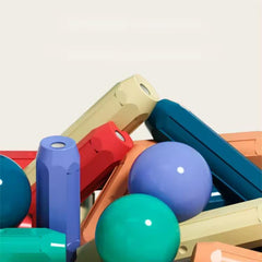 Building Blocks Set - Educational Montessori Toy - Mag Ball Sticks and Rods - Great Children's Gift - Kid Magic Mag Building Blocks Set (52 Pieces) Tristar