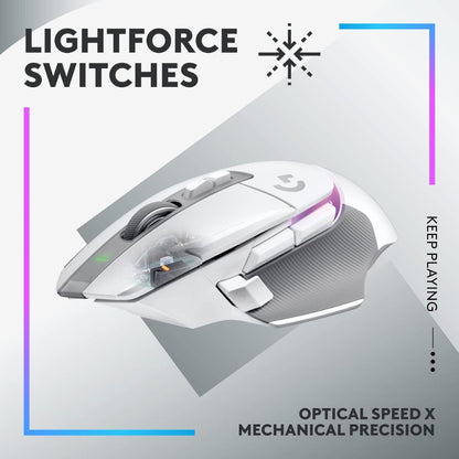 Logitech G502 X Lightspeed Wireless Gaming Mouse (White, 910-006228) Logitech