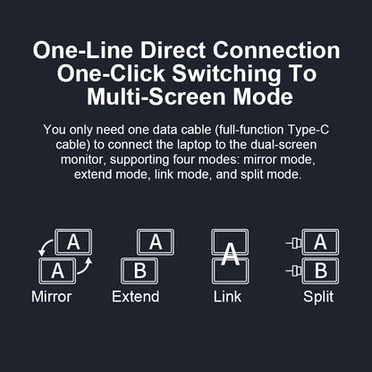 Trion 15.6-inch Full HD Foldable Dual Portable Monitor - Plug and Play Screen Extender