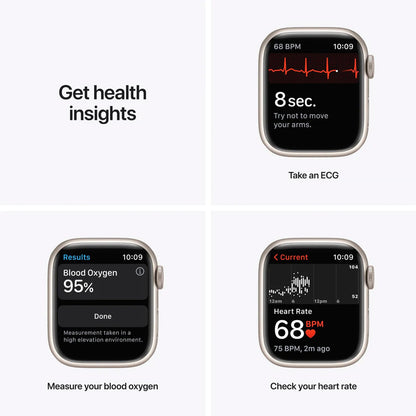 Apple Watch Series 7 GPS + Cellular, 41mm Starlight Aluminium Case with Starlight Sport Band - AU Version ( Refurbished Grade A) (Copy) Apple